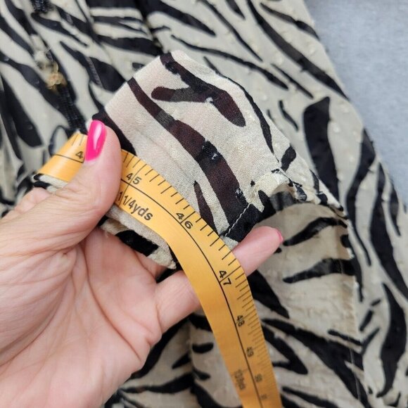 Womens Zebra Print Duster Size Small Tassle Tie‎ Beaded Animal Print Beac… - Picture 7 of 10